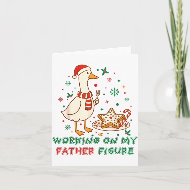 Cartão Eating Cookies For Two Working On My Dad-bod Santa (Frente)