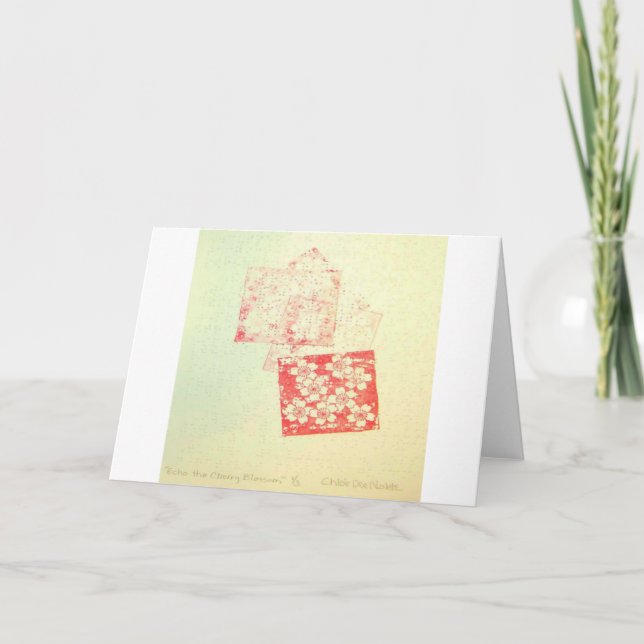 Cartão "Echo the Cherry Blossoms" Braille Greeting Card (Frente)