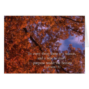 Cartão Eclesiastas 3:1 Para tudo que há uma estação