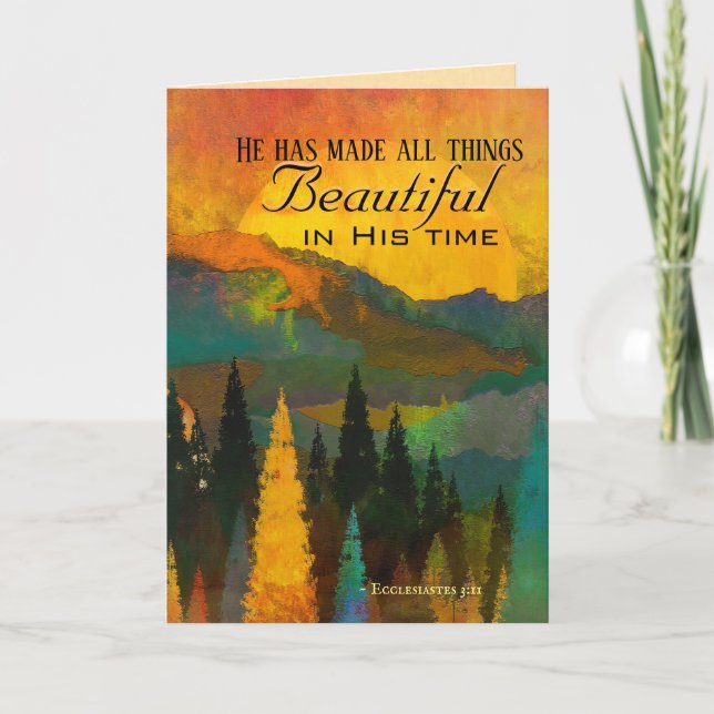 Cartão Eclesiastes 3:11 Ele fez todas as coisas lindas (Frente)