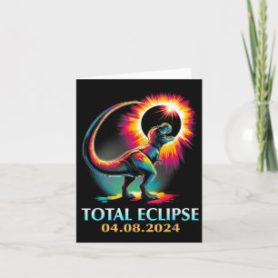 Cartão Eclipse 2024 Eclipse Solar Total T Rex Dinossauro