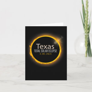 Cartão Eclipse 2024 Shirt Total Solar Eclipse State Texas