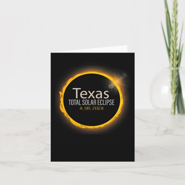 Cartão Eclipse 2024 Shirt Total Solar Eclipse State Texas (Frente)
