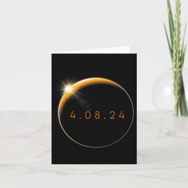Cartão Eclipse Solar 2024 040824 Eclipse Mens Mulheres Cr (Frente)