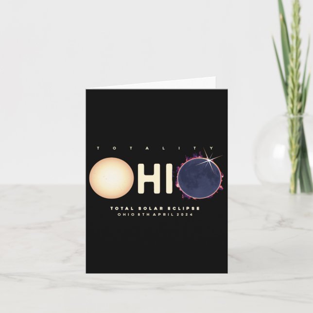 Cartão Eclipse Solar 2024 Ohio Total Astronomy Gr (Frente)