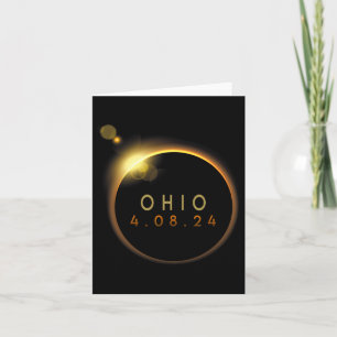 Cartão Eclipse Solar 2024 State Ohio Total Eclipse Solar