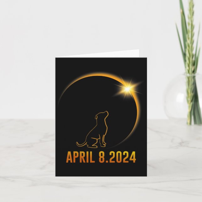 Cartão Eclipse Solar 2024 Totalidade de Cães 1 (Frente)