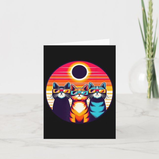 Cartão Eclipse Solar 2024 Vidro do Eclipse Solar Vestido (Frente)