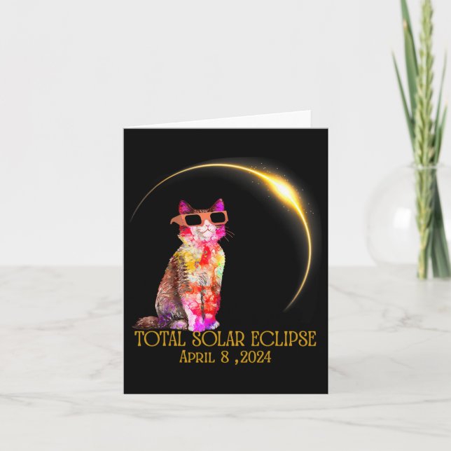 Cartão Eclipse Solar 2024 Vidro do Eclipse Solar Vestido (Frente)
