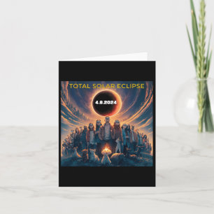 Cartão Eclipse Solar Total do Pessoas Eclipse Gles 2024