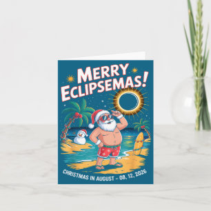 Cartão Eclipse Solar Total Papai Noel Versículo da Bíblia