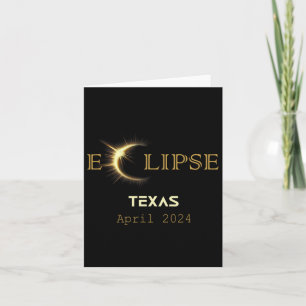 Cartão Eclipse Solar Total Texas Totalidade Abril 8 2024