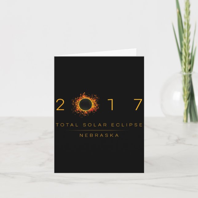 Cartão Eclipse Total do Sol Nebraska 2017 Design (Frente)