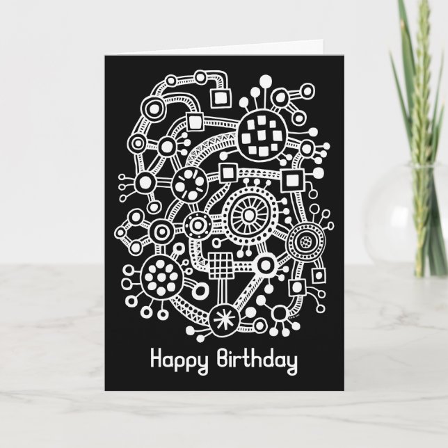 Cartão Ecossistema III - Branco em Preto (Frente)