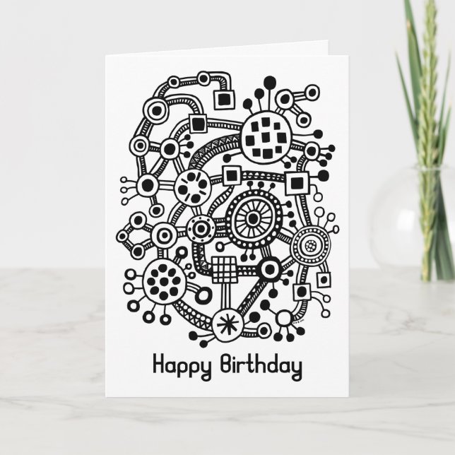 Cartão Ecossistema III - Preto em Branco (Frente)