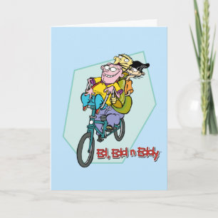 Cartão Ed, Edd, um Eddy numa bicicleta