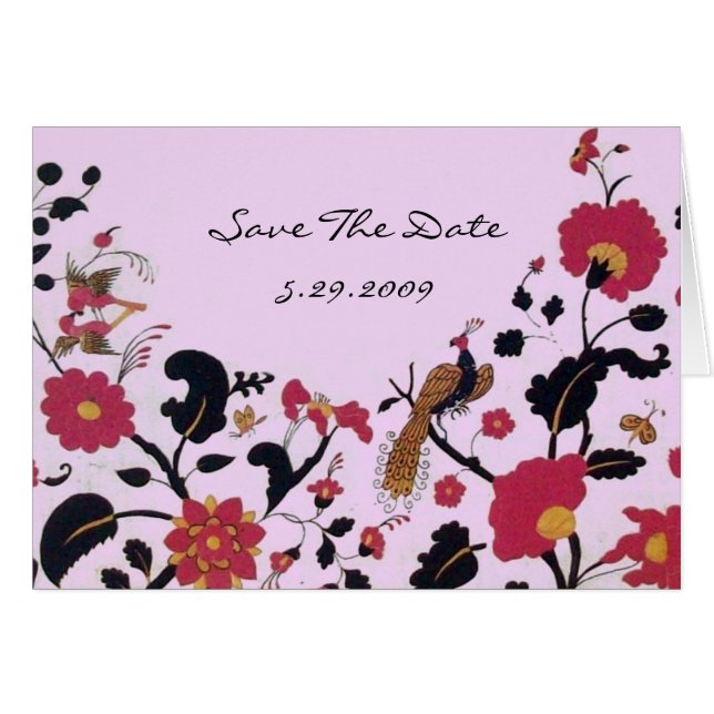 CARTÃO EDEN, ELEGANTE VERMELHO NEGRO FLORES BRANCOS, AVES (Frente Horizontal)