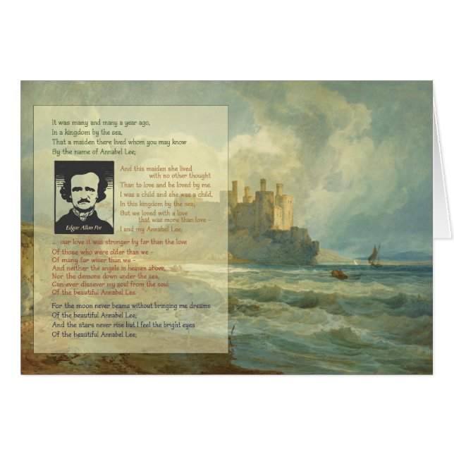 Cartão Edgar Allan Poe Annabel Lee (Frente horizontal)