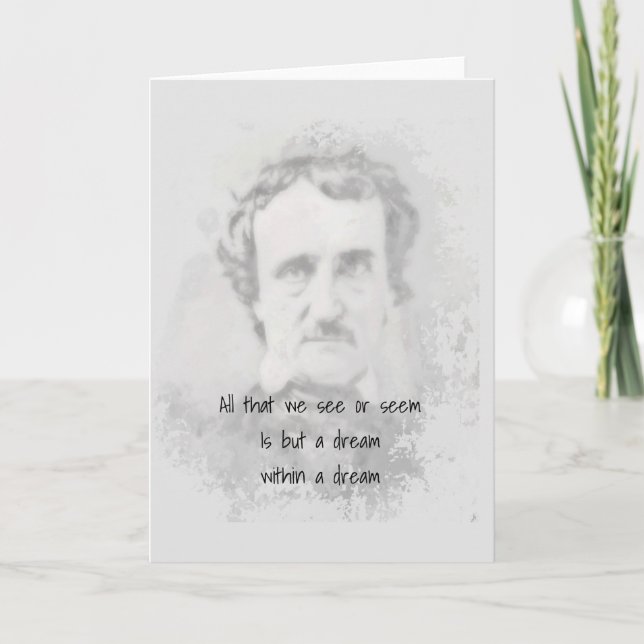 Cartão Edgar Allan Poe Autor do Poeta Sonha em um sonho (Frente)