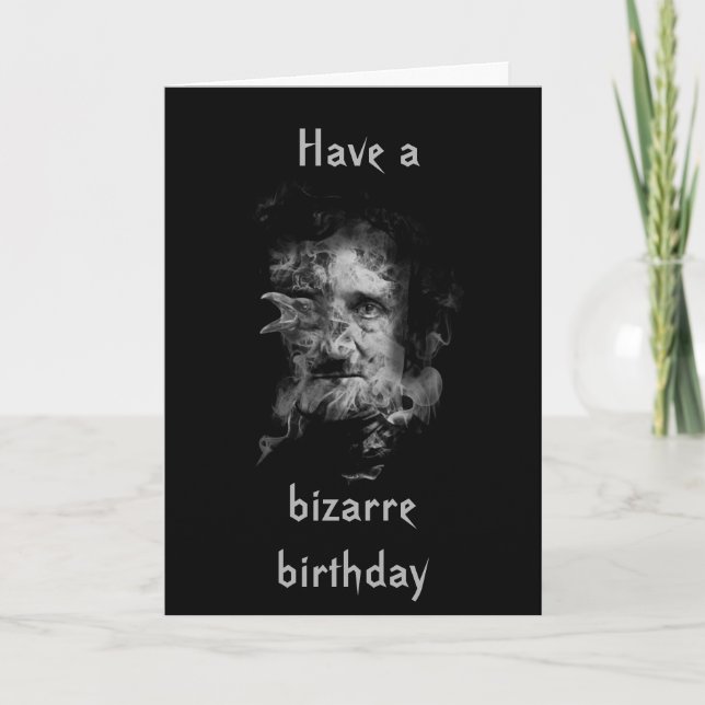 Cartão Edgar Allan Poe Birthday Card (dark cover) (Frente)