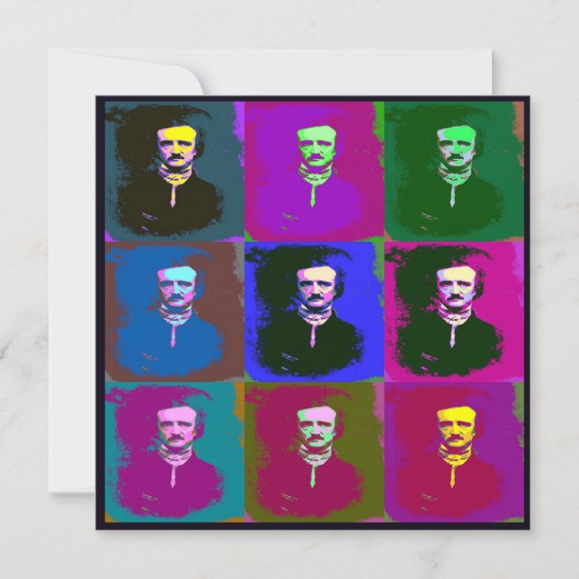 Cartão Edgar Allan Poe Pop Art (Frente)