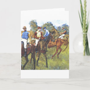 Cartão Edgar Degas - árvores Rennpferde do jóquei dos
