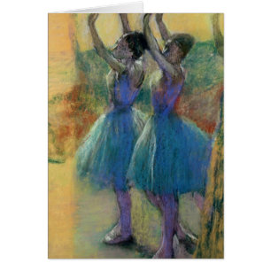 Cartão Edgar Degas dois dançarinos azuis