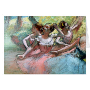 Cartão Edgar Degas quatro bailarinas no palco