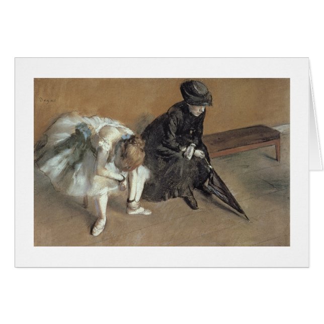 Cartão Edgar Degas | que esperam, c.1882 (Frente Horizontal)