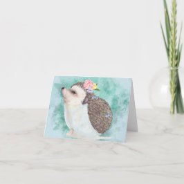 Cartão Edgehog de Aquarela Doce