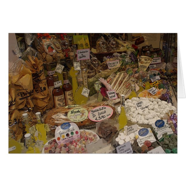 Cartão Edibles deleitável, Lucca, Italia (Frente horizontal)