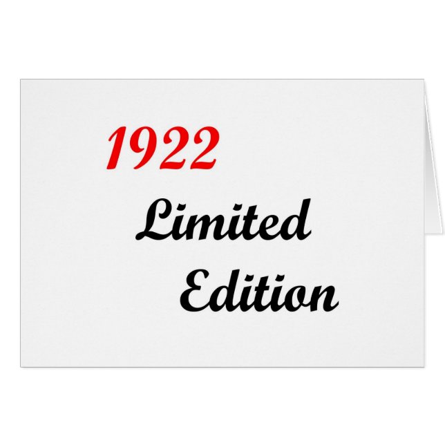 Cartão Edição 1922 limitada (Frente Horizontal)