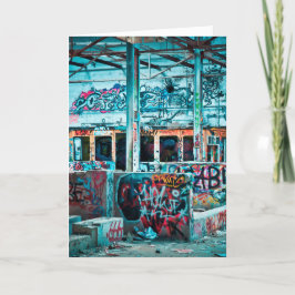 Cartão Edifício Abandonado Nunca Sente Arte Única