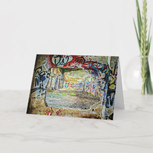 Cartão Edifício Abandonado Nunca Sente Arte Única