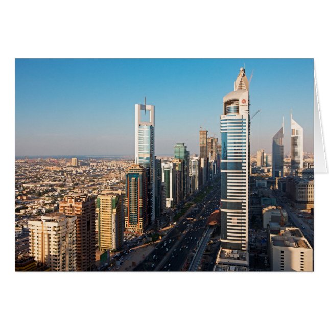 Cartão Edifícios ao longo da Sheikh Zayed Road, Dubai (Frente Horizontal)