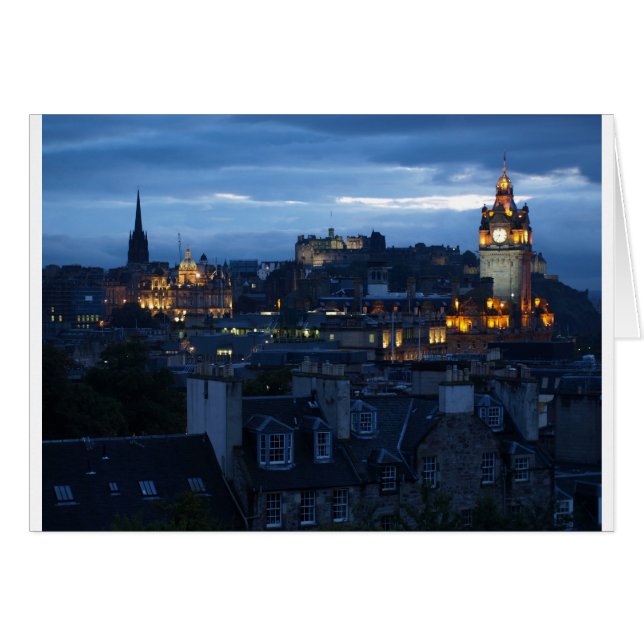Cartão Edinburgh Skyline (Frente Horizontal)