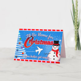 Cartão Editable - I'll Be Home for Christmas