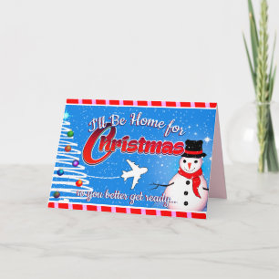 Cartão Editable - I'll Be Home for Christmas