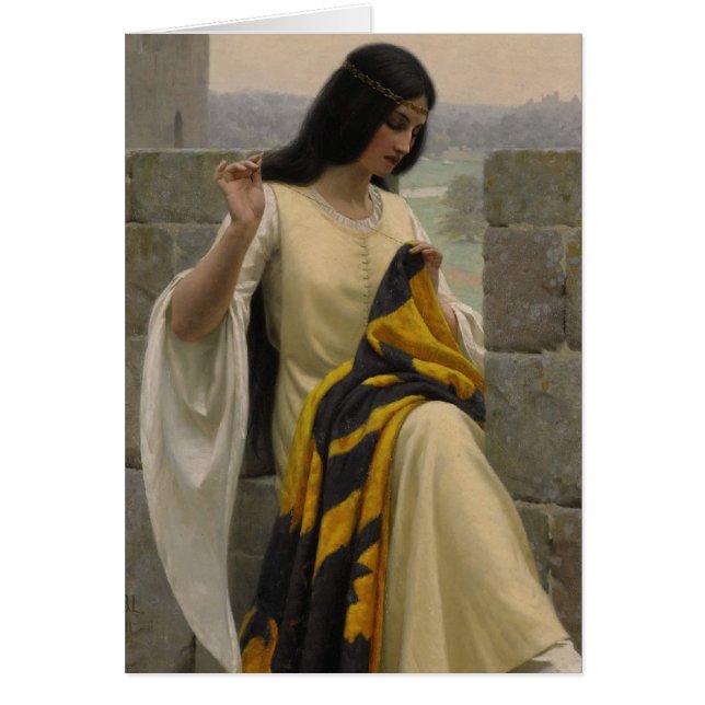 Cartão Edmund Blair Leighton Seamstress (Frente)