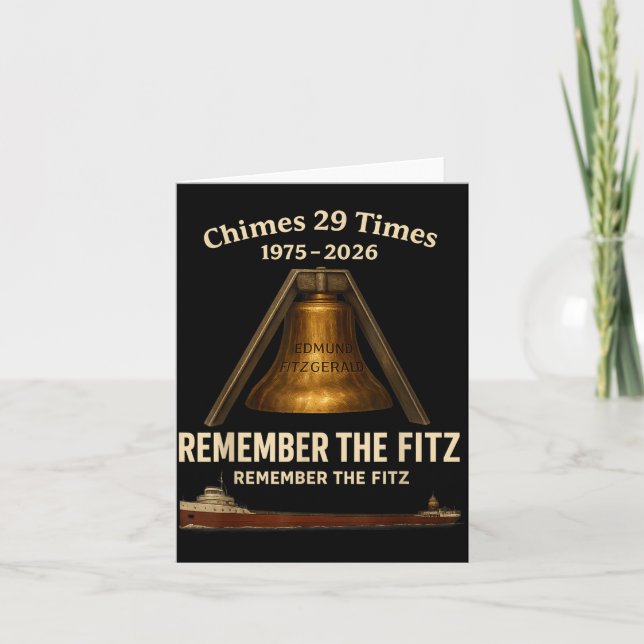 Cartão Edmund Fitzgerald, Remember The Fitz Great Lakes M (Frente)