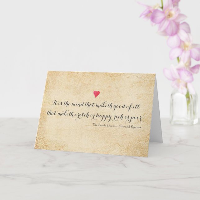 Cartão Edmund Spenser - citação de poeta inglesa do sécul (Orquídea)