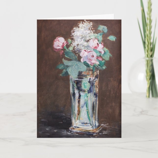 Cartão Edouard Manet - Flores em um Vaso de Cristal (Frente)