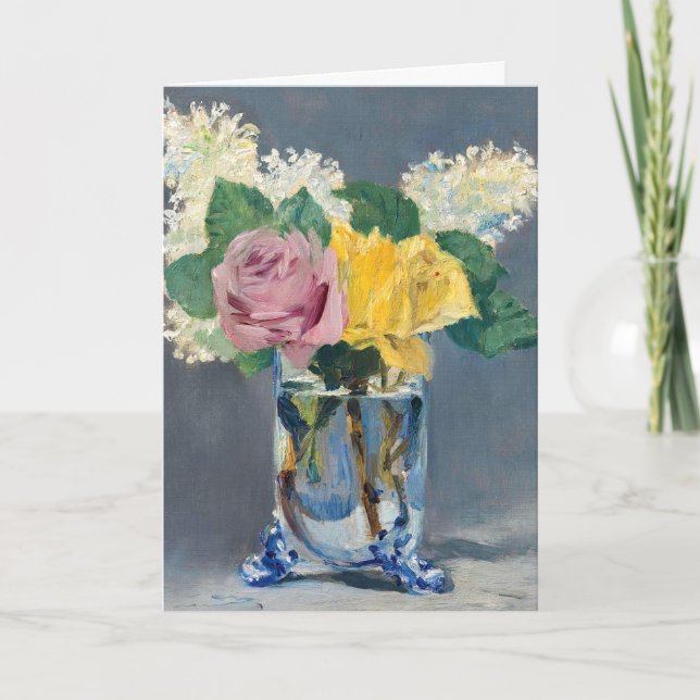 Cartão Edouard Manet - Lilases e Rosas (Frente)