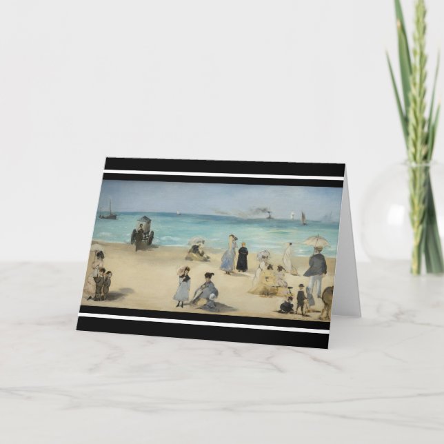 Cartão Edouard Manet - Na Praia, Boulogne-sur-Mer (Frente)