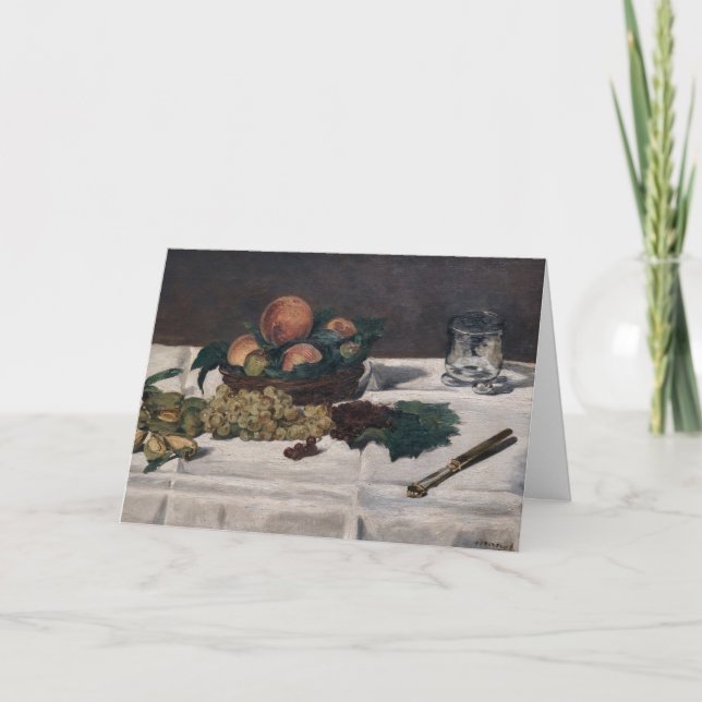 Cartão Edouard Manet - Vida estática, Frutas em uma Mesa (Frente)
