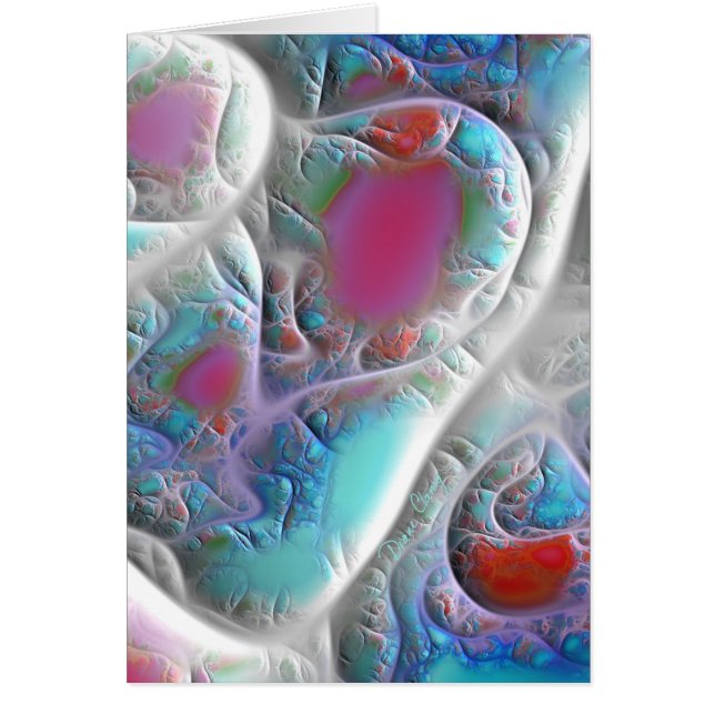 Cartão Edredão do azul & do branco - prazer V da magenta (Frente)