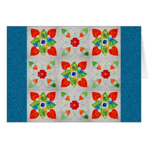 Cartão Edredão do coração de nove remendos