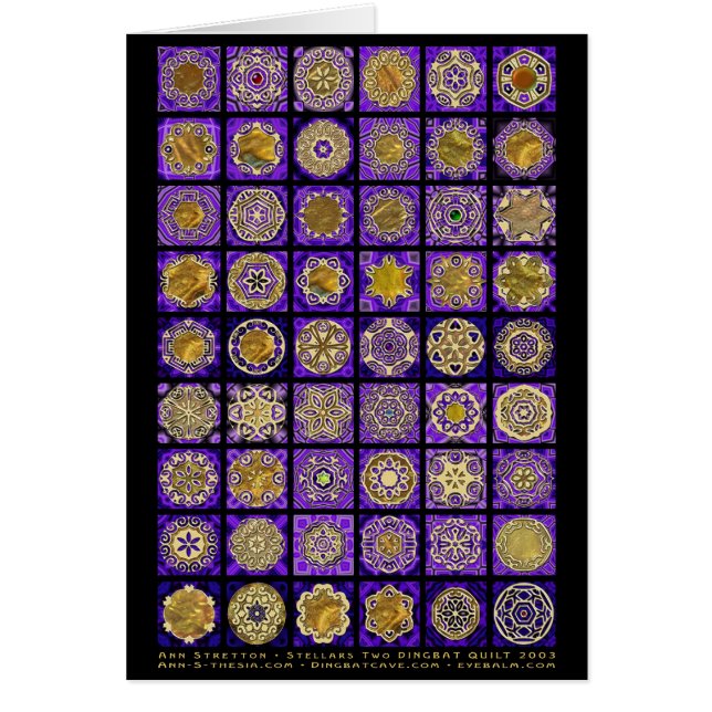 Cartão Edredão Stellars dois de Dingbat (Frente)