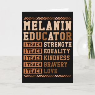 Cartão Educador de Melanina Professor Afro Eu Ensino Hist