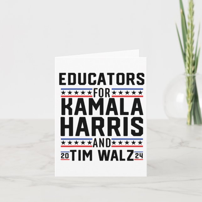 Cartão Educadores Para Kamala Harris E Tim Wheimer 2024 (Frente)